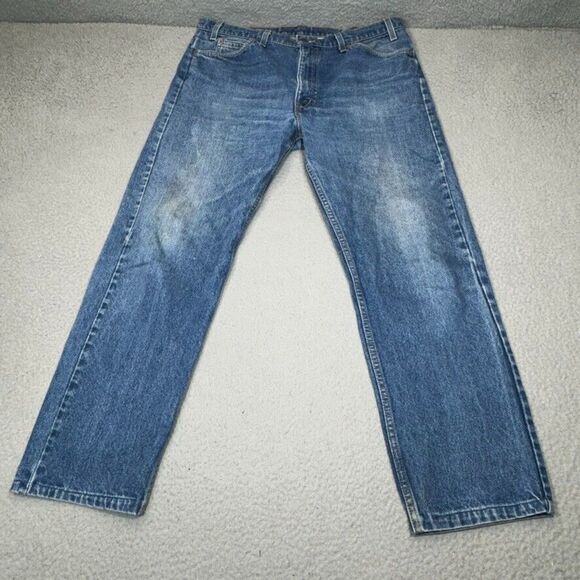 Vintage Levis Jeans Men 38x30 Blue Straight Orange Tab 90s Denim Zip Fly USA - Picture 1 of 16